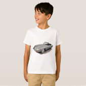 Silbernes Auto Jaguars XKE T-Shirt (Vorne ganz)