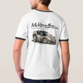 silbernes Auto MyVetteSite.com T-Shirt (Schwarz voll)