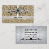 Silbernes Band Visitenkarte (Vorne/Hinten)