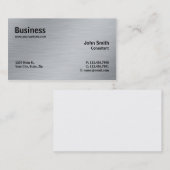 Silbernes berufliches elegantes Metallmodernes Visitenkarte (Vorne/Hinten)