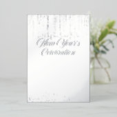 Silbernes beschmutztes Neujahrsfeier-Einladung Folien Feiertagskarte (Stehend vorne)