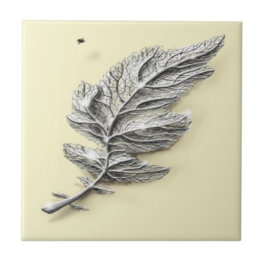 Silbernes Blatt-Fliese Fliese (Vorderseite)