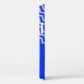 Silbernes blaues Zickzack personalisiertes Case-Mate iPhone Hülle (Rückseite / Rechts)