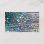 Silbernes Bling Druckkreuz Visitenkarte (Rückseite)