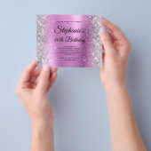 Silbernes Blumenlavendel-Glamour-Monogramm 40. Geb Flyer (Gruppe)