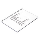 Silbernes Brautnotizbuch, Glitter-Schriftart Notizblock (Linke Seite)
