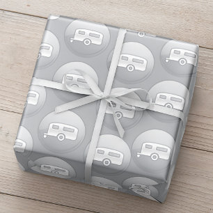 Silbernes Camper-Trailer-Icon Minimalistischer RV Geschenkpapier