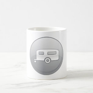 Silbernes Camper-Trailer-Icon Minimalistischer RV Kaffeetasse