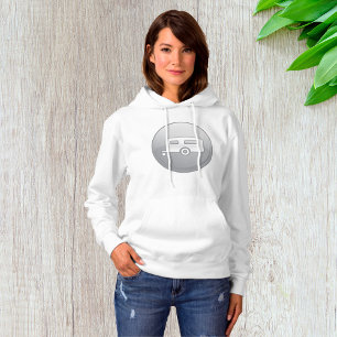 Silbernes Camper-Trailer-Icon Minimalistischer Woh Hoodie