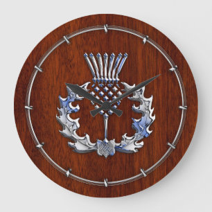 Silbernes Chrom auf hölzerner schottischer Große Wanduhr