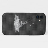 Silbernes Chrom mag Fischerboot auf Case-Mate iPhone Hülle (Rückseite (Horizontal))