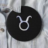 Silbernes Chrom mag Stier-Tierkreis-Zeichen Button (Beispiel)