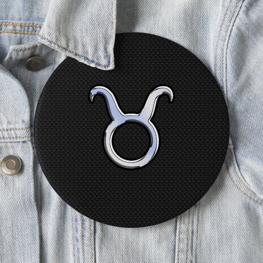 Silbernes Chrom mag Stier-Tierkreis-Zeichen Button (Beispiel)