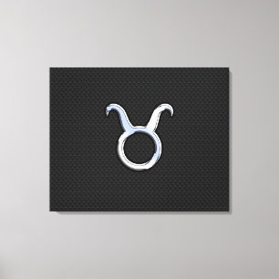 Silbernes Chrom mag Stier-Tierkreis-Zeichen Leinwanddruck