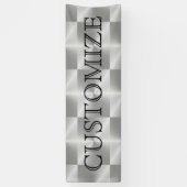Silbernes Chrom-Metallgeometrische moderne Banner (Vertikal)