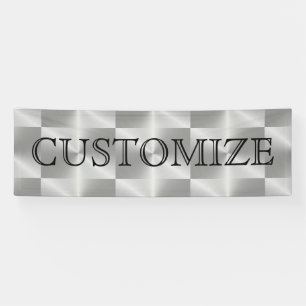 Silbernes Chrom-Metallgeometrische moderne Banner