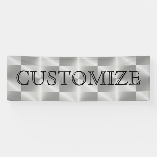 Silbernes Chrom-Metallgeometrische moderne Banner (Horizontal)
