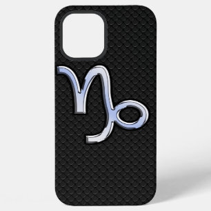 Silbernes Chrome-Steinbock-Sternzeichen-Symbol iPhone 12 Pro Max Hülle