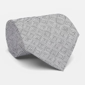 Silbernes Diamant-Geometrisches Muster Krawatte (Gerollt)