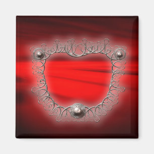 Silbernes Drahtgitter-Mandelbrot-Fraktal Magnet