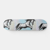 Silbernes Einhorn Skateboard (Horizontal)
