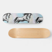 Silbernes Einhorn Skateboard (Horizontal)