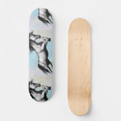Silbernes Einhorn Skateboard (Vorderseite)