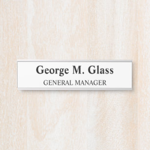 Silbernes elegantes modernes Template-Kundentür Türschild