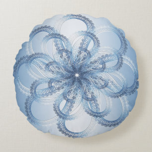 Silbernes Element Paisleys Rundes Kissen