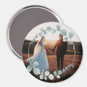 Silbernes Eukalyptus-Foto-Magnet Magnet (Vorderseite/Rückseite)