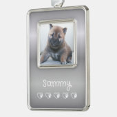 Silbernes Foto-Ornament - vertikaler Rahmen, Chris Rahmen-Ornament Silber (Links)