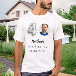 Silbernes Foto zum 40. Geburtstag T-Shirt