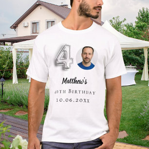 Silbernes Foto zum 40. Geburtstag T-Shirt