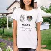 Silbernes Foto zum 50. Geburtstag T-Shirt