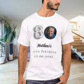 Silbernes Foto zum 80. Geburtstag T-Shirt