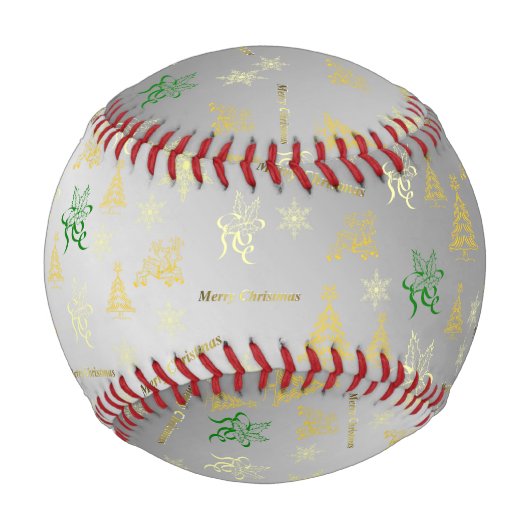 silbernes frohes Weihnachten Baseball (Rückseite)