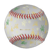 silbernes frohes Weihnachten Baseball (Vorderseite)