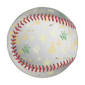 silbernes frohes Weihnachten Baseball (Vorderseite Links)