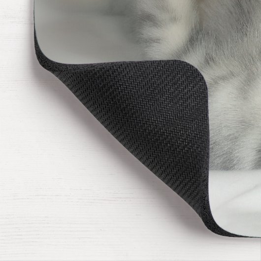 Silbernes gepunktetes Kätzchen mousepad (Ecke)
