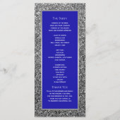 Silbernes Glitter-Hochzeitsprogramm Programm (Rückseite)