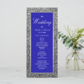 Silbernes Glitter-Hochzeitsprogramm Programm (Stehend Vorderseite)