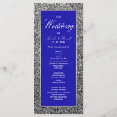 Silbernes Glitter-Hochzeitsprogramm Programm (Vorderseite)