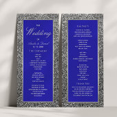 Silbernes Glitter-Hochzeitsprogramm Programm