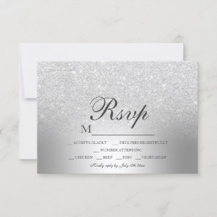 Silbernes Glitter ombre metallisches Folie UAWG RSVP Karte