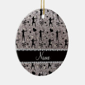 Silbernes Glitterbogenschießen des individuellen Keramik Ornament (Rechts)