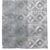 Silbernes Glittermuster auf Perlmutt Duschvorhang (Vorderseite)