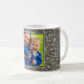 Silbernes Glitzer-Gewohnheits-Foto Kaffeetasse (VorderseiteRechts)