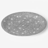 Silbernes Glitzer-Schein-Metallmetallischer Blick Pappteller (Schrägansicht)