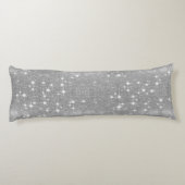 Silbernes Glitzer-Schein-Metallmetallischer Blick Seitenschläferkissen (Rückseite)