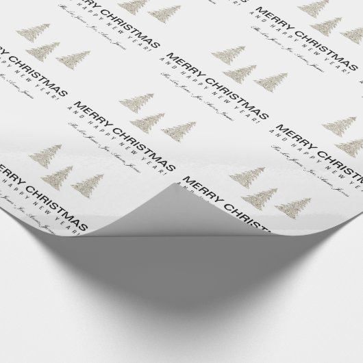 Silbernes Glitzer-Weihnachten Geschenkpapier (Ecke)